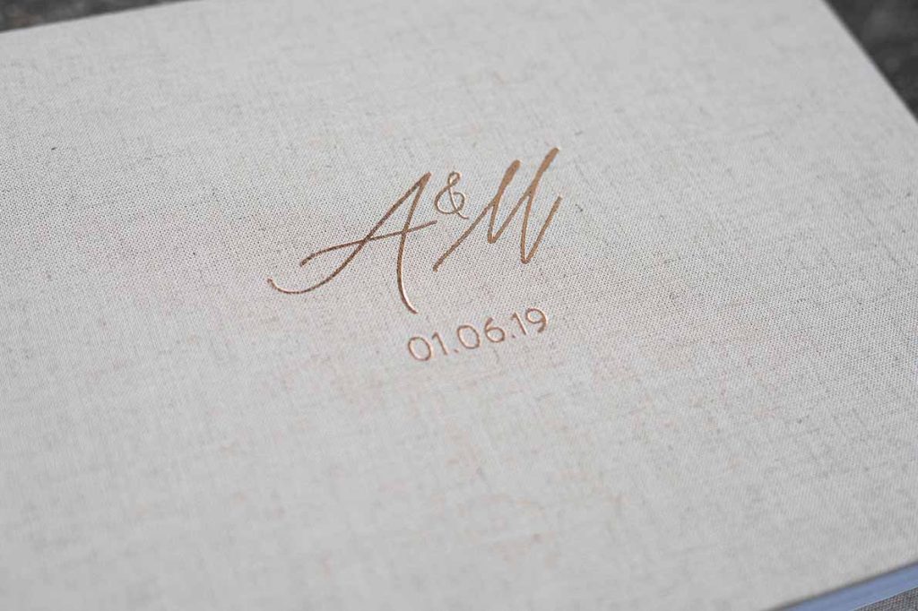 Personalised photo album covers. Custom Lettering featured on the cover of our wedding photo albums